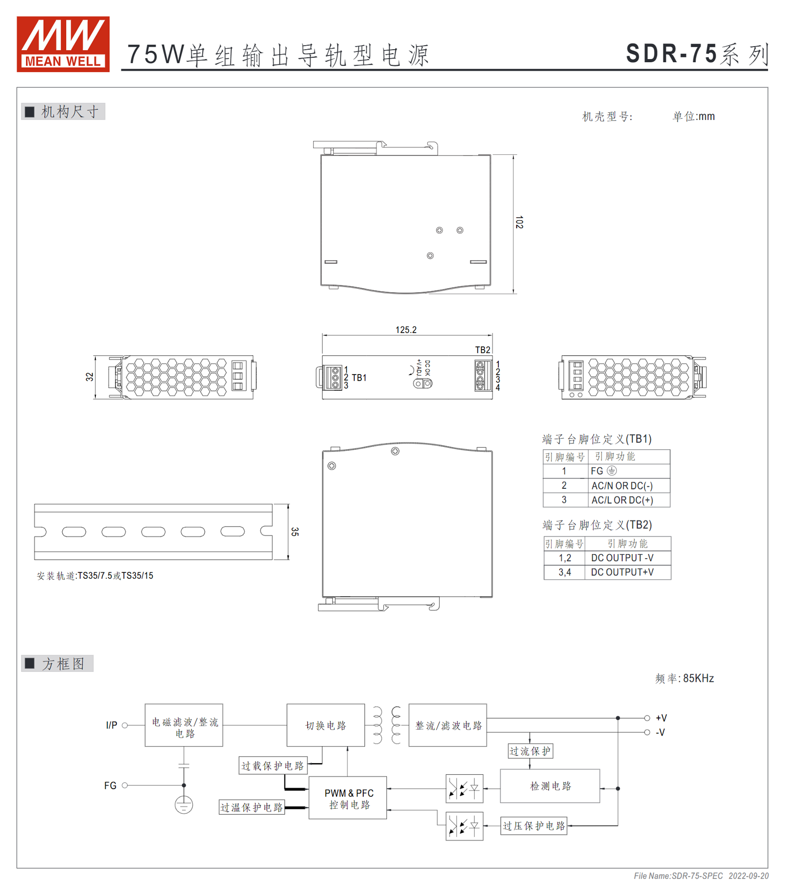 SDR-75-12、SDR-75-24、SDR-75-48